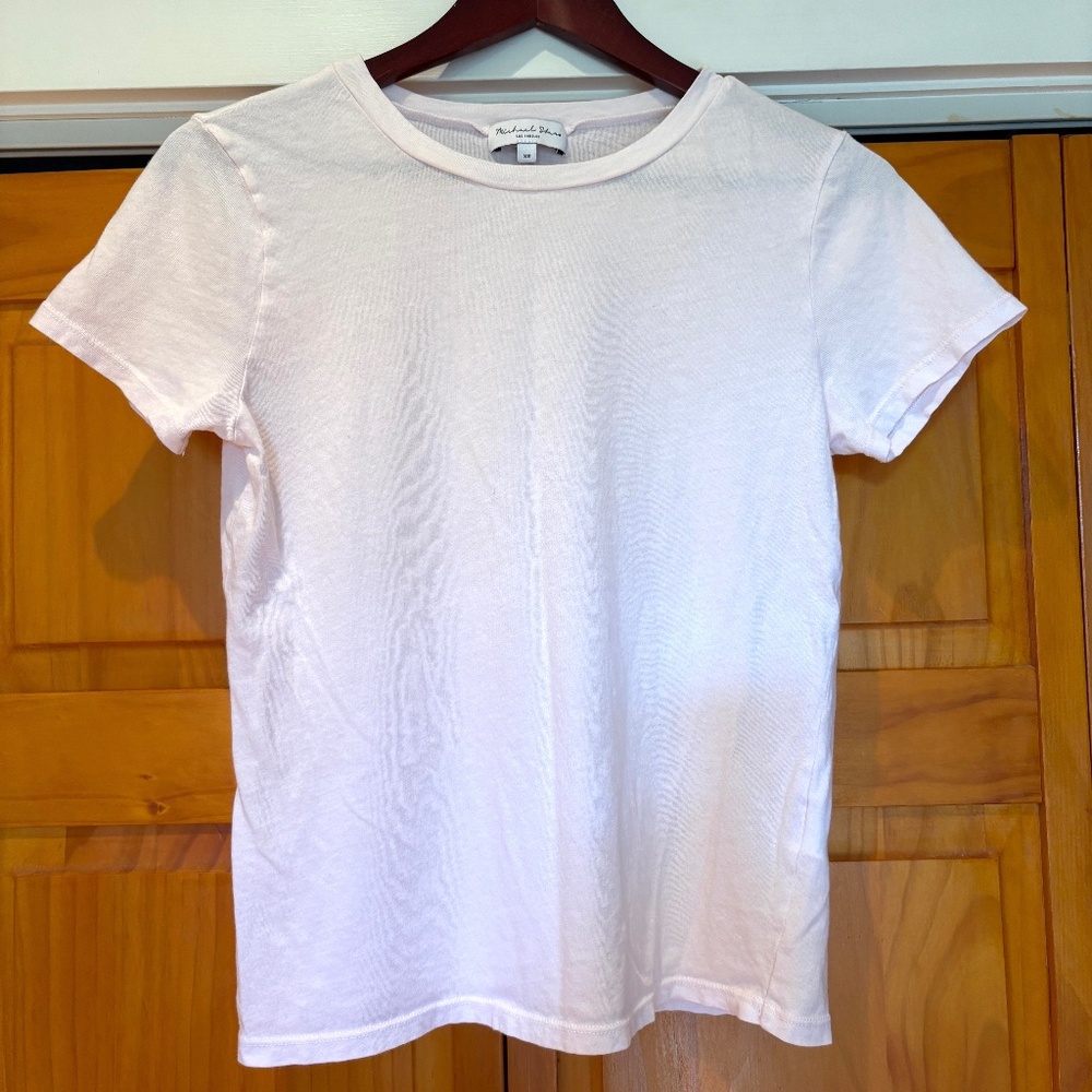 Michael Stars Pale Pink Short Sleeve T-Shirt Size XS 100% Cotton Made in USA